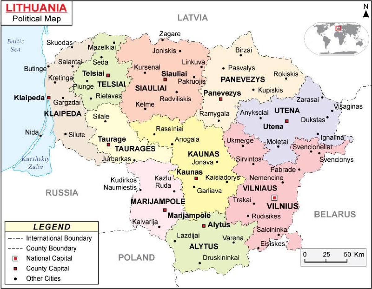 Політична Карта Литви