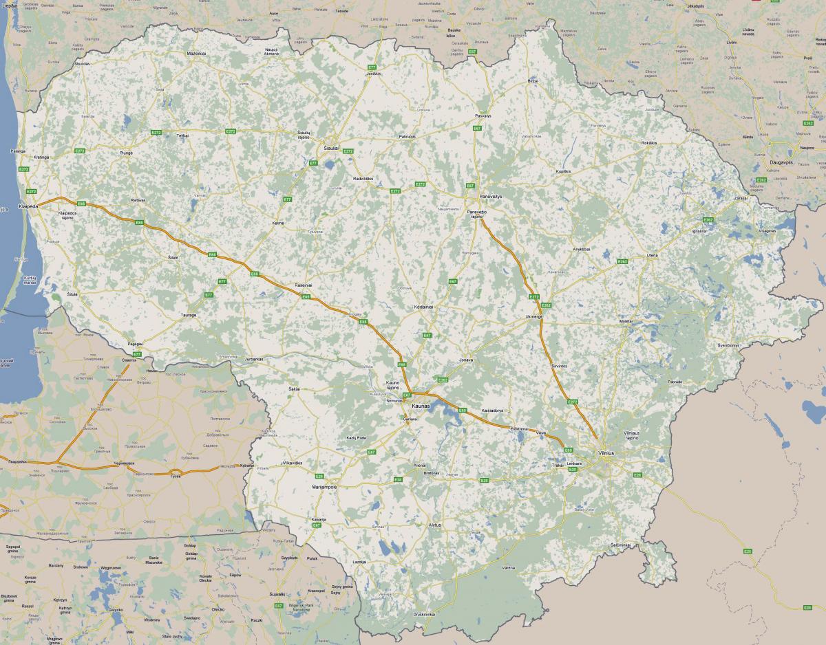 Карта Литви турист 
