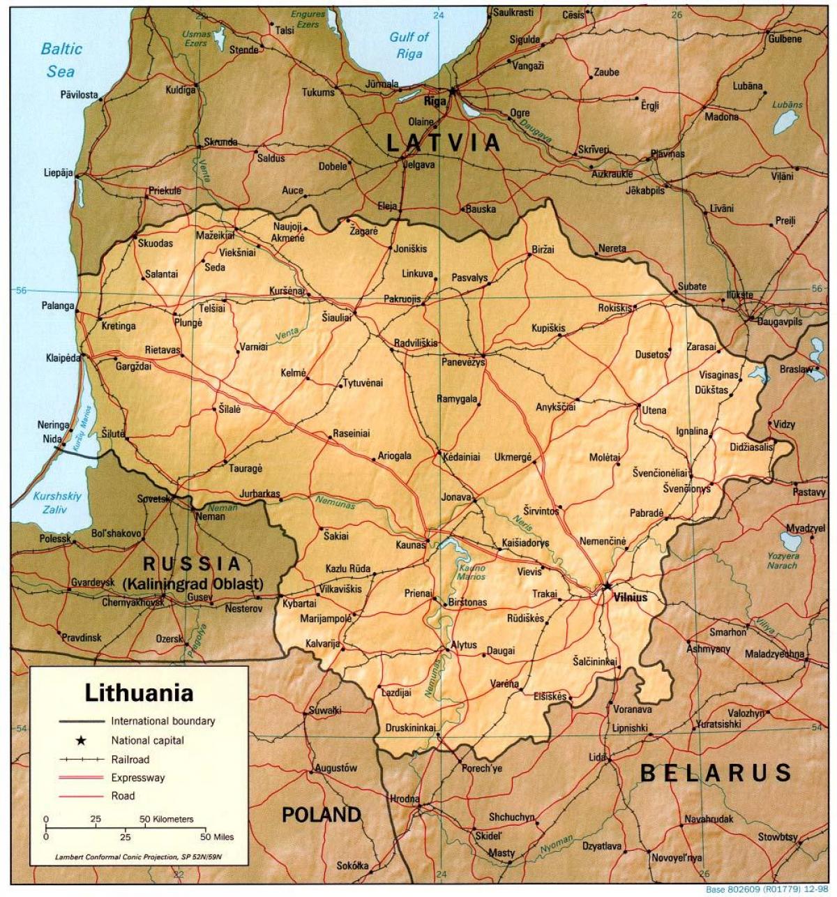 Карта Литви 1900