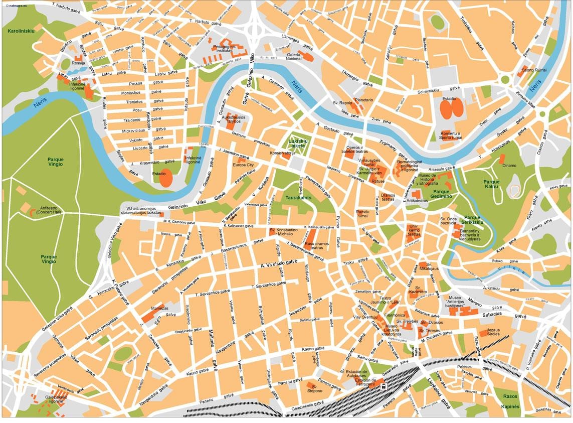 Карта Вільнюса Литва