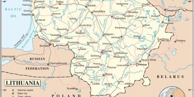Карта Литви країни