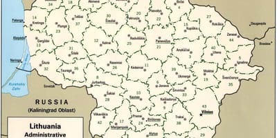 Карта карта Литви з містами