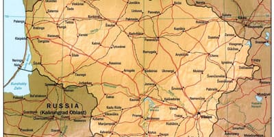 Карта Литви 1900